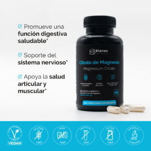 Citrato de Magnesio - mejor función digestiva, soporte del sistema nervioso, salud articular y muscular