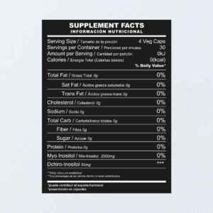 Myo & D-Chiro Inositol - Información Nutricional