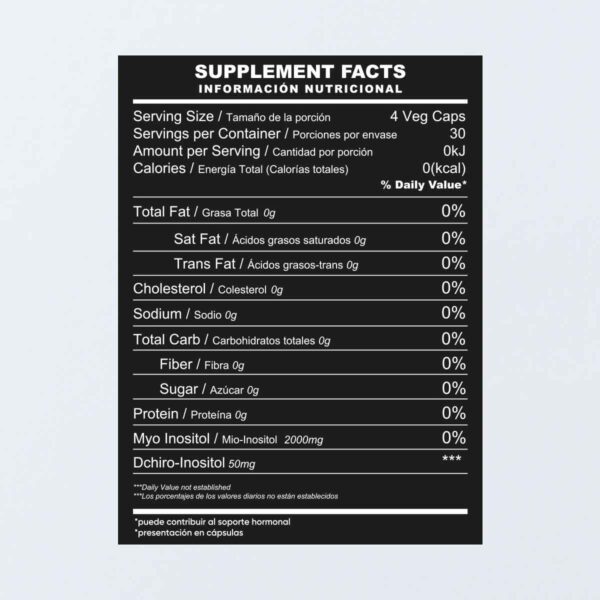 Myo & D-Chiro Inositol - Información Nutricional