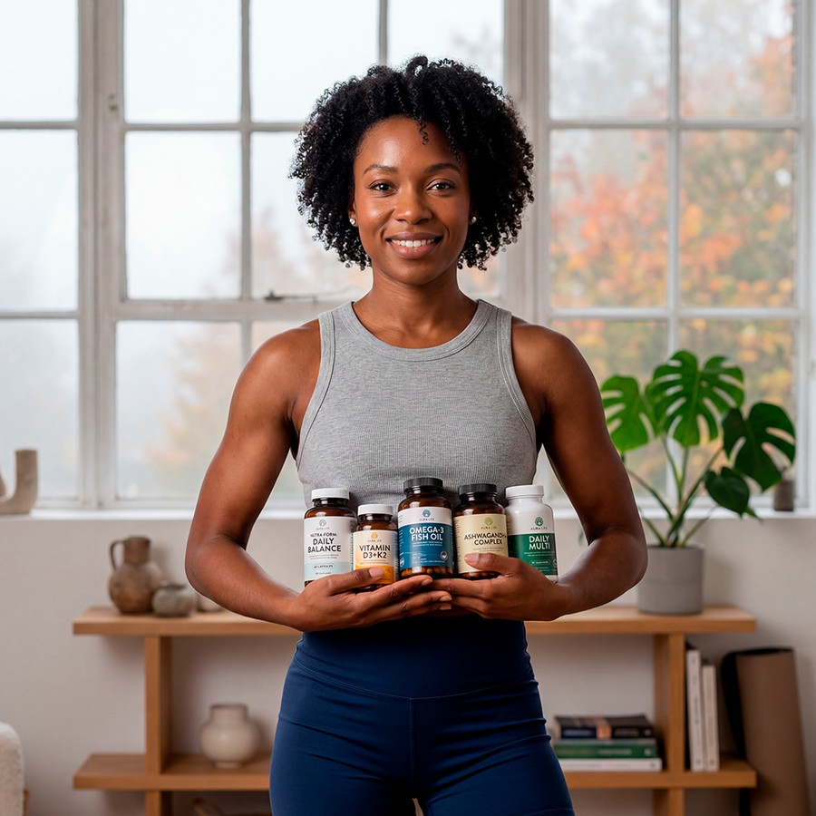 mujer que usa suplementos naturales para la salud